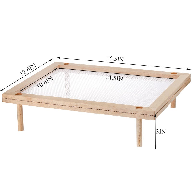 Cedilis Set of 2 Stackable Wood Pasta Herb Drying Rack, Food Dryer Stand with Net for Drying Seeds, Herb, Bud - Image 2