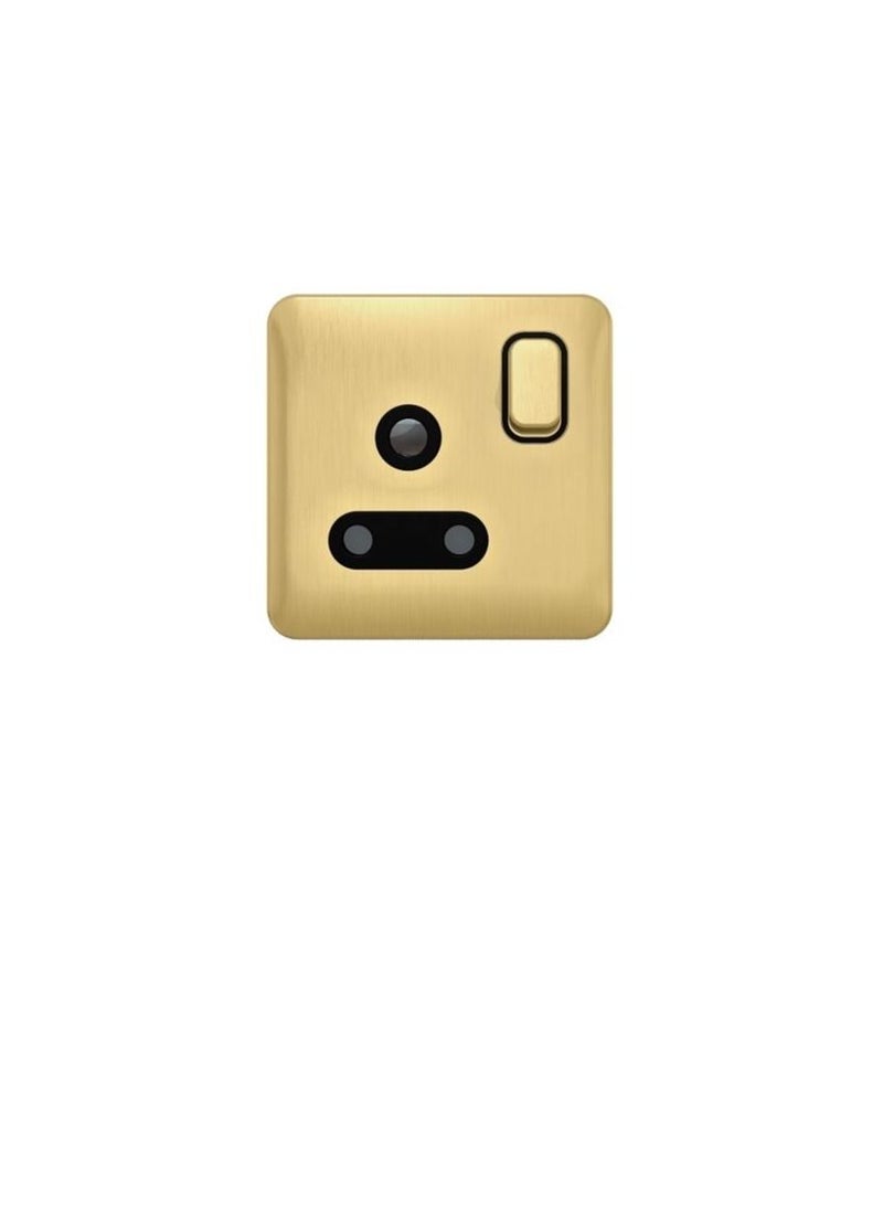 Schneider Electric Schneider Electric Lisse GGBL3090BSBS - Round Pin Switched Socket - 1 Gang - 15A Satin Brass with Black Interior  - Image 2