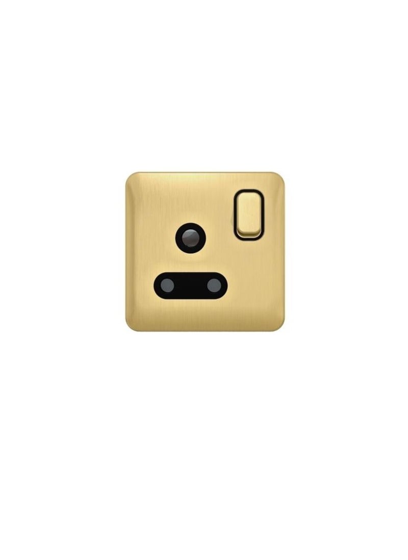 Schneider Electric Schneider Electric Lisse GGBL3090BSBS - Round Pin Switched Socket - 1 Gang - 15A Satin Brass with Black Interior  - Image 3