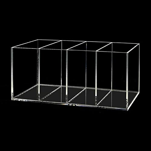 HSYMQ Acrylic Pen Holder 4 Compartments Clear Pencil Holder Organizer Makeup Brush Holder - Image 4