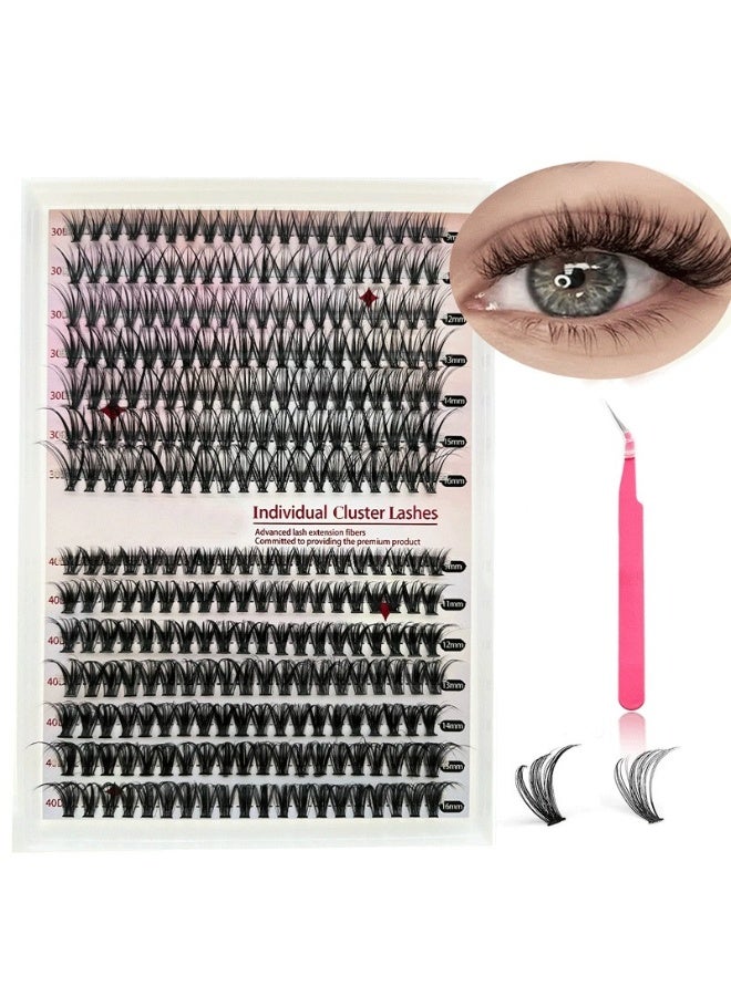 280 Pcs Lash Clusters Set Eyelash Extensions Wispy False Eyelashes Lash Clusters DIY Eyelash Extensions Individual False Eyelashes for Women 30D & 40D - Image 1
