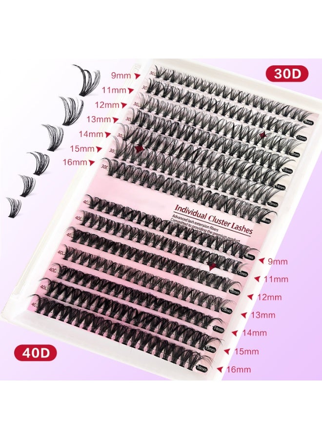 280 Pcs Lash Clusters Set Eyelash Extensions Wispy False Eyelashes Lash Clusters DIY Eyelash Extensions Individual False Eyelashes for Women 30D & 40D - Image 2
