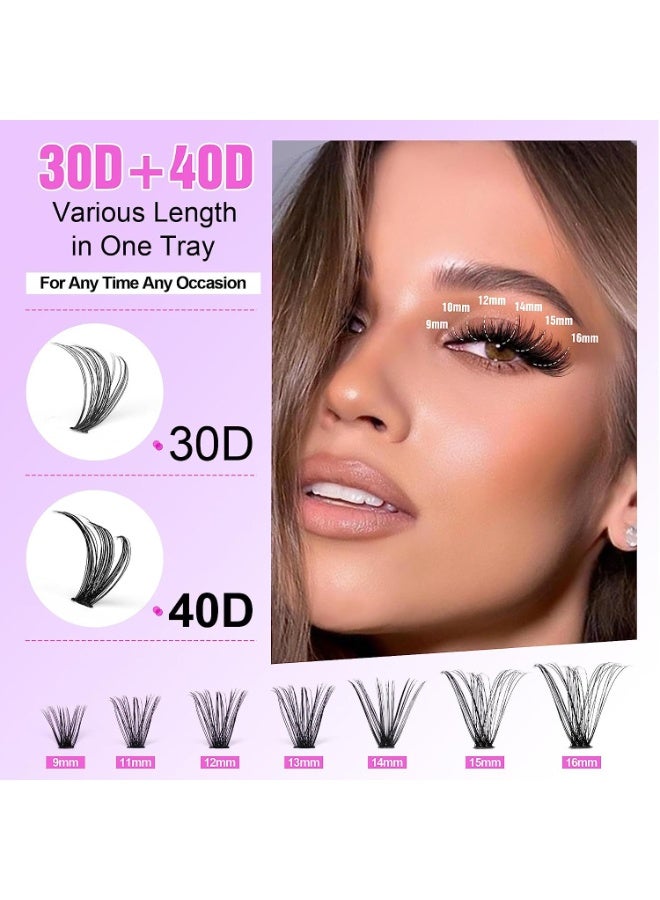280 Pcs Lash Clusters Set Eyelash Extensions Wispy False Eyelashes Lash Clusters DIY Eyelash Extensions Individual False Eyelashes for Women 30D & 40D - Image 3