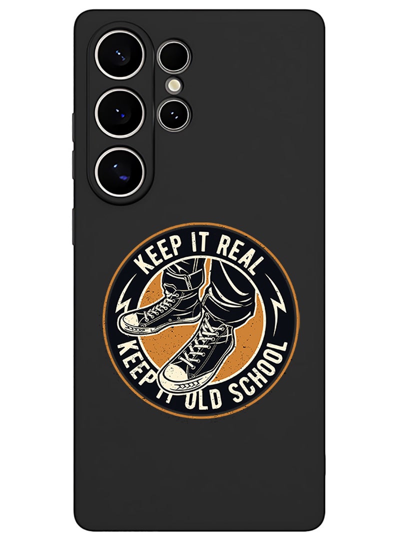 Theodor Protective Slim Fit Case Liquid Silicone Cover with Full Body Protection Anti-Scratch Shockproof Case For Samsung Galaxy S25 Ultra (Black) - Old school - Image 1