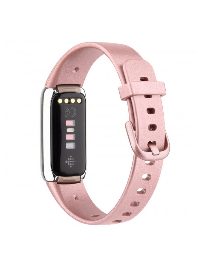 Tobfit Band Replacement for Fitbit Luxe Band, Sport Silicone Flexible Watch Strap Replacement Wristbands for Fitbit Luxe Bands Women Men, Small, Metallic Rose Gold - Image 2