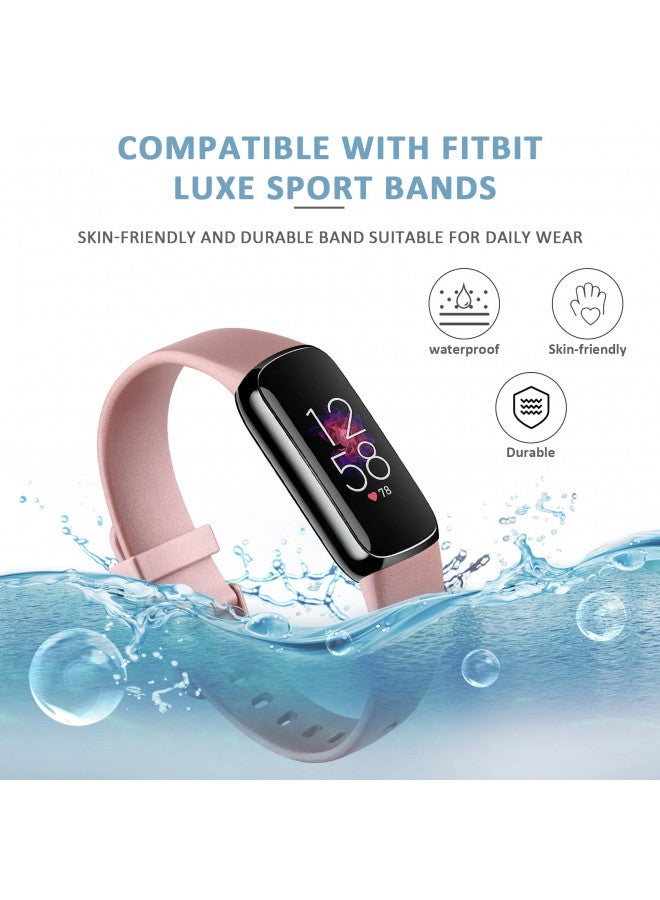 Tobfit Band Replacement for Fitbit Luxe Band, Sport Silicone Flexible Watch Strap Replacement Wristbands for Fitbit Luxe Bands Women Men, Small, Metallic Rose Gold - Image 3