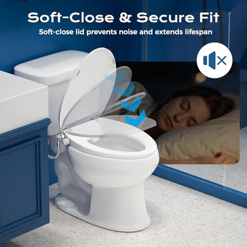 Clirass Elongated Bidet Toilet Seat – Non-Electric, Slow-Close Lid, Adjustable Water Pressure, Self-Cleaning Dual Nozzles for Frontal & Rear Wash – Hygienic Fresh Water Bidet Seat with Brass Inlet (Elongated) - Image 4