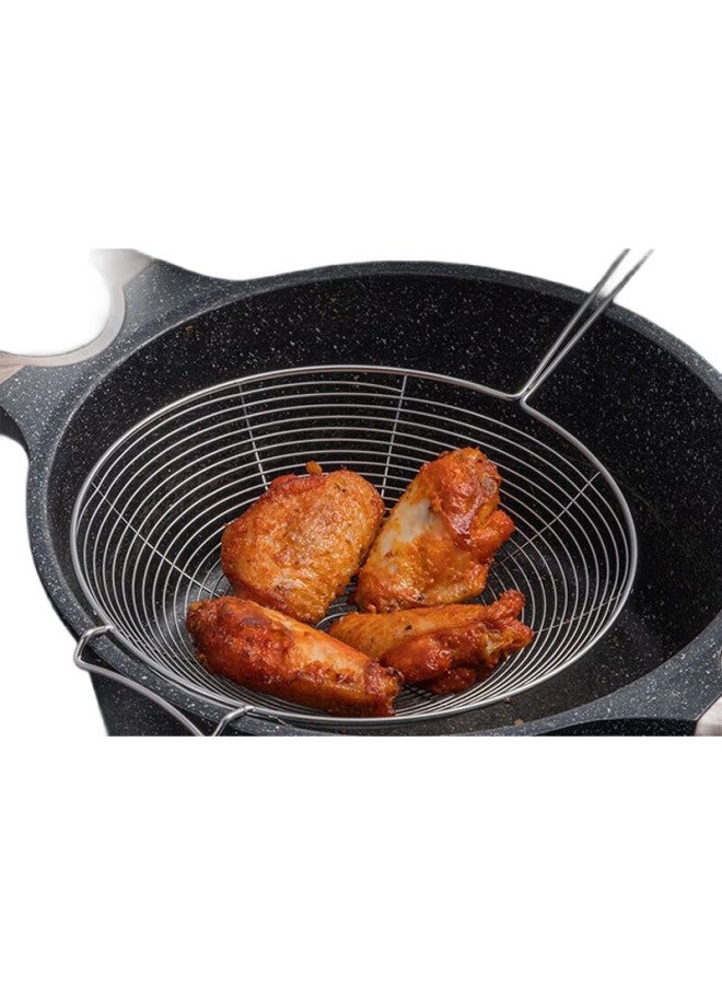 Dipple 304 Stainless Steel Strainer Skimmer, Large Slotted Spoon With Long Handle, Oil Frying Skimmer, Filter Ladle, Large Size With Hook, Noodle Scoop - Image 3