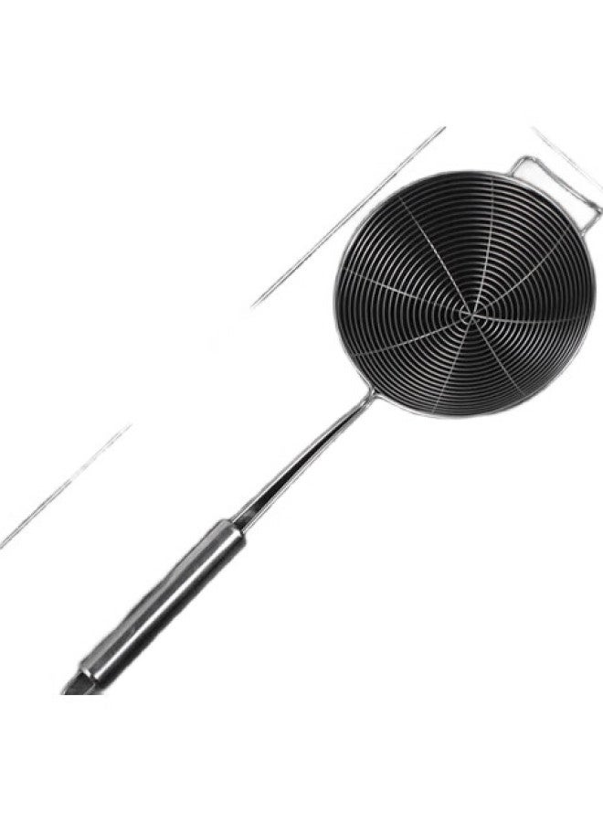 Dipple 304 Stainless Steel Strainer Skimmer, Large Slotted Spoon With Long Handle, Oil Frying Skimmer, Filter Ladle, Large Size With Hook, Noodle Scoop - Image 2