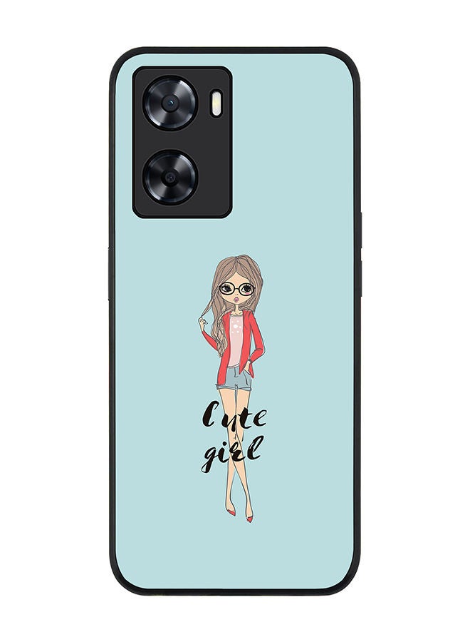 Stylizedd Rugged Black edge case for Oppo A57 4G/Oppo A77 4G/Oppo A77s Slim fit Soft Case Flexible Rubber Edges Anti Drop TPU Gel Thin Cover - Dreamer Cute Girl - Image 1