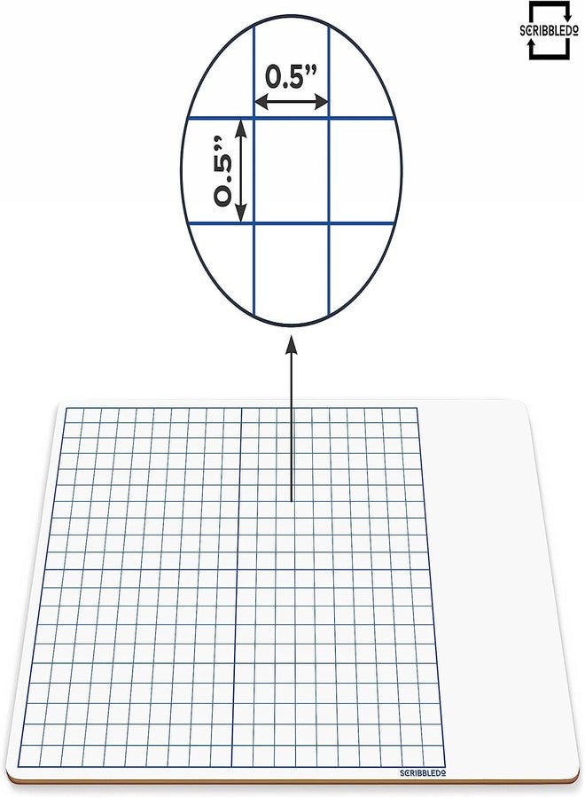 SCRIBBLEDO 10 Pack Dry Erase Graph Whiteboard 11"x14" Double Sided Dry Erase Board with Grid for Home School Classroom Kids and Students Portable Grid Board for Graphing and Geometry Coordinate Plane - Image 5