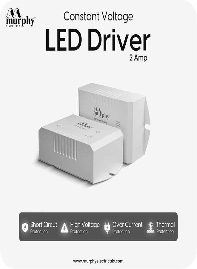 Murphy Led Strip Light Driver (25W, 12V, 2A, White), Pack Of 2 - Image 2