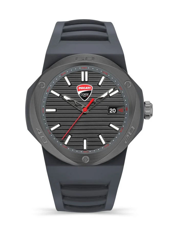 Ducati Corse Tradizione Black Silicon Strap Watch For Men Water Resistant 10 Atm  - DTWGN0000505