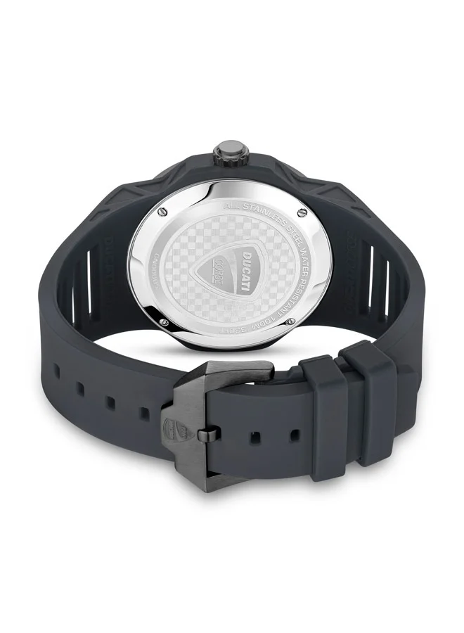 Ducati Corse Tradizione Black Silicon Strap Watch For Men Water Resistant 10 Atm  - DTWGN0000505