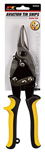 Performance Tool W2043 10 Inch Center Cut Aviation Tin Snip for Cutting Metal Sheet, Chrome Vanadium Steel with Forged Blade, Straight Aviation Snips for Safety Latch, and Hanging Hole - Image 2