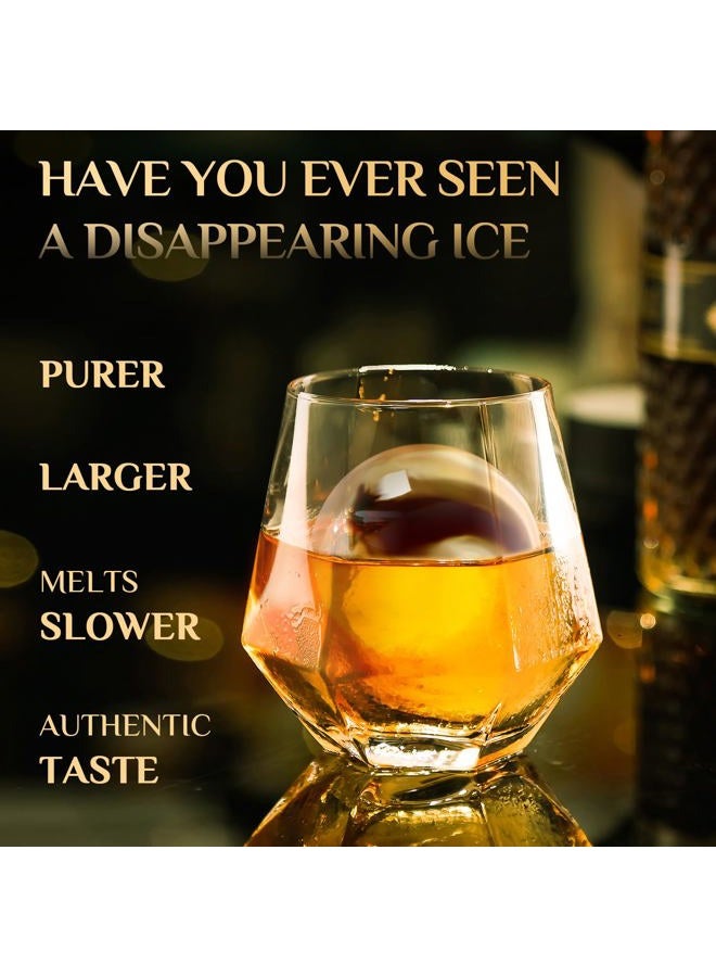Unigul Clear Ice Cube Maker, 2.5" Stainless Steel Crystal Clear Ice Ball Maker, Non-BPA Silicone Ice Cube Molds for Whiskey Easy Release Ice Maker, Bourbon Gifts for Men (Black, 4 PACK) - Image 5