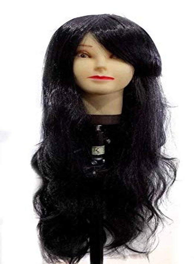 Honbon Full Head Long Wavy Hair Wig for Girls and Women (Black)… - Image 2