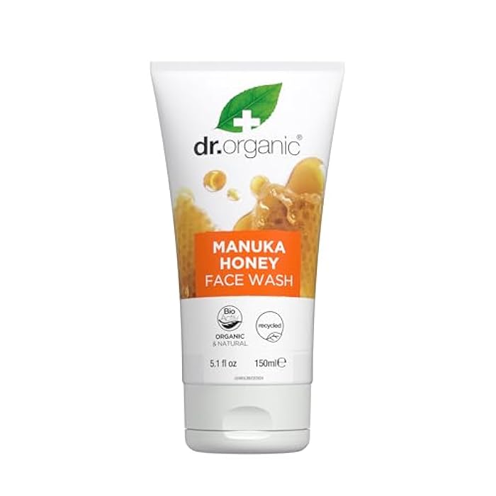 dr.organic Dr. Organic Manuka Honey Face Wash | Gentle, Soothing, Cleansing, For Dry and Sensitive Skin, Certified Organic, Paraben & SLS-Free, Natural, 150 mL / 5 fl oz - Image 1