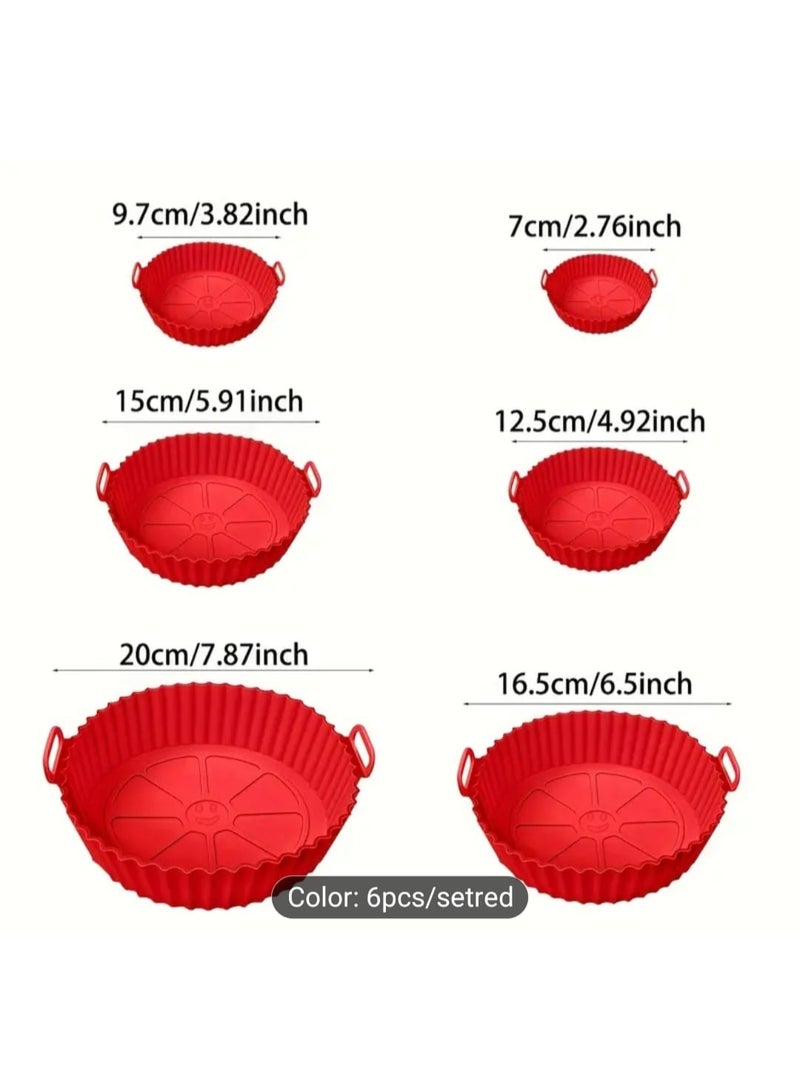 إل ديس مجموعة من 6 صواني خبز من السيليكون Flexi Bake Air Fryer - غير لاصقة، قابلة للطي ومتينة، أدوات خبز متعددة الاستخدامات للعطلات، آمنة غذائيًا، مناسبة للكعك والبسكويت، قابلة للغسل في غسالة الأطباق - Image 3