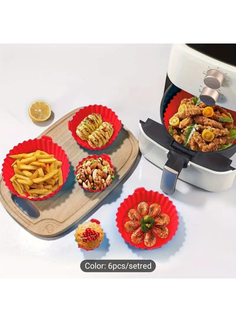 إل ديس مجموعة من 6 صواني خبز من السيليكون Flexi Bake Air Fryer - غير لاصقة، قابلة للطي ومتينة، أدوات خبز متعددة الاستخدامات للعطلات، آمنة غذائيًا، مناسبة للكعك والبسكويت، قابلة للغسل في غسالة الأطباق - Image 4