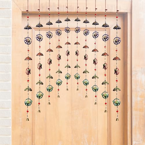 Suvasane Handmade Decorative Multicolor Elephant Door Hanging with Umbrella Home Decor- Garden/Window Décor (Set of 2) - Image 3