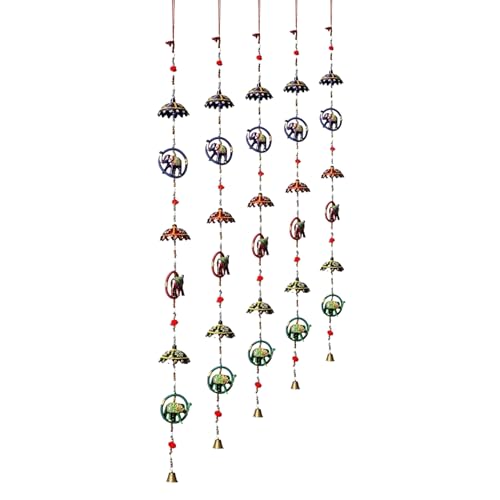 Suvasane Handmade Decorative Multicolor Elephant Door Hanging with Umbrella Home Decor- Garden/Window Décor (Set of 2) - Image 2