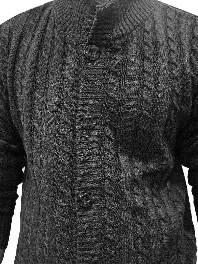 Matelco Men's Wool Banded Collar Sweater (AD12RK14GY_Black_M) - Image 5