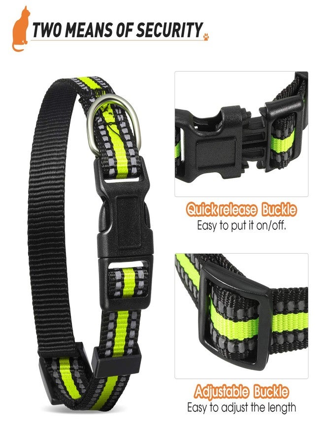 Weewooday 3 Pieces Reflective Dog Collar Nylon Adjustable Quick Release Pet Collars for Dogs(Medium) - Image 5