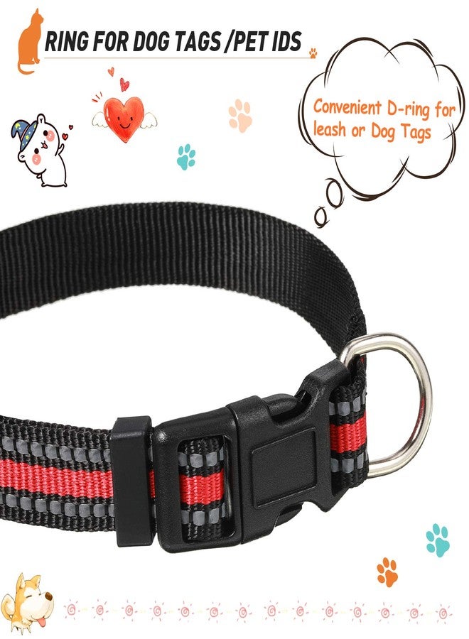 Weewooday 3 Pieces Reflective Dog Collar Nylon Adjustable Quick Release Pet Collars for Dogs(Medium) - Image 4