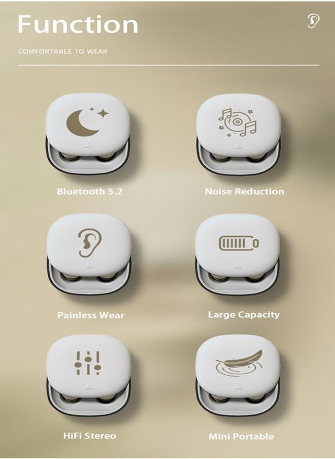Letv - High-quality Sleep Mini Earbuds Noise-canceling Portable Wireless Headset Bluetooth 5.2 White - Image 1