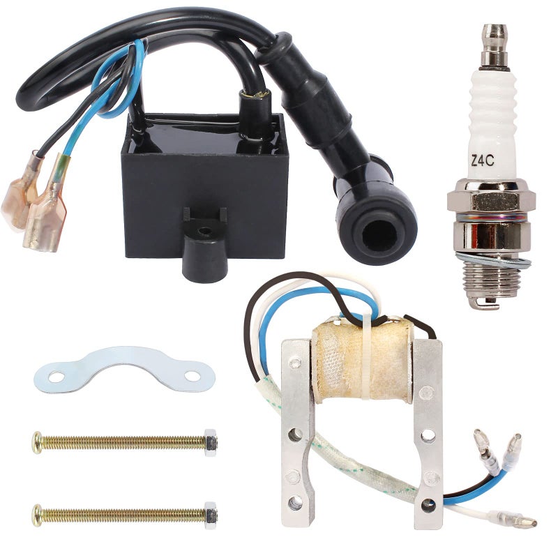 كويل الإشعال المغناطيسي QAZAKY CDI وشمعة الإشعال لـ 49cc 50cc 60cc 66cc 70cc 80cc محرك دراجة نارية ذات الشوطين