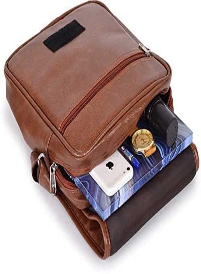 Nyfee Stylish PU Leather 1 Compartment Sling Bag/Cross Body/Travel/Office/Messenger/Business/One Side Shoulder Bag for Men & Women (Capacity - 7L) (Tan) - Image 2