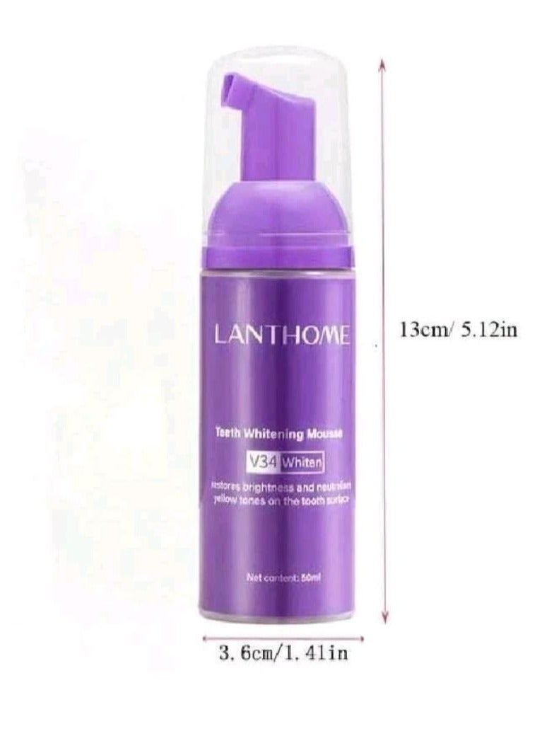 Lanthome V34 purple toothpaste for teeth whitening, color correcting whitening toothpaste, tooth color correcting serum, purple toothpaste, stain removal, whitening toothpaste. (50ml) - Image 1