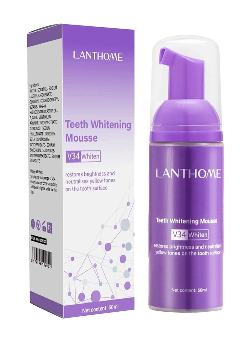 Lanthome V34 purple toothpaste for teeth whitening, color correcting whitening toothpaste, tooth color correcting serum, purple toothpaste, stain removal, whitening toothpaste. (50ml) - Image 4
