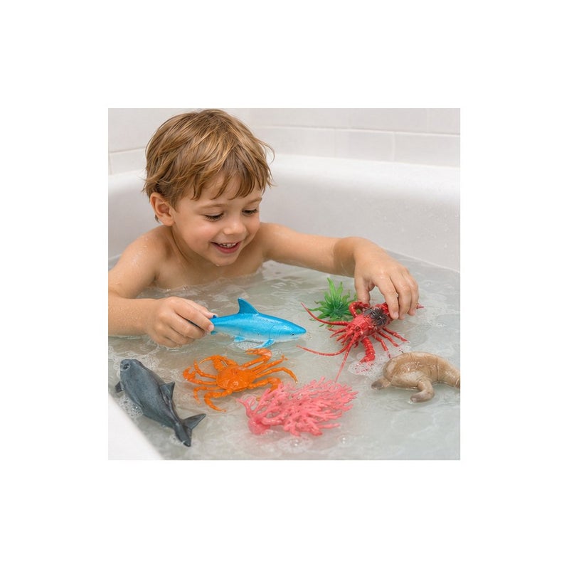 Underwater World Ocean Animal Toy Figures Set for Ages 3 and Up, Sea Creature Bath and Beach Playset | Active Play - Image 3