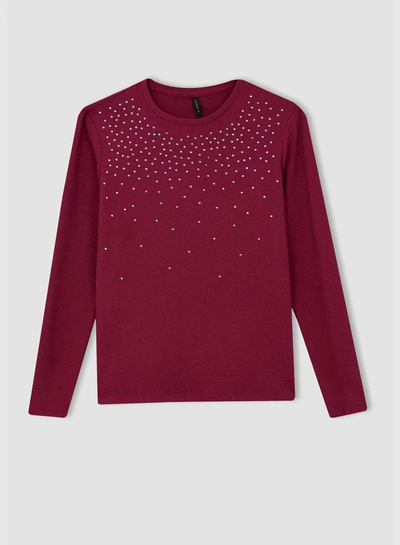 DeFacto Woman Crew Neck Knitted Long Sleeve T-Shirt