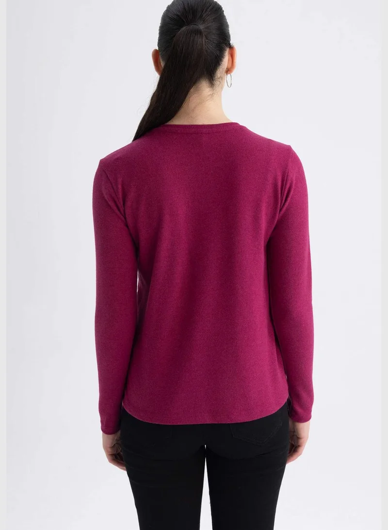 DeFacto Woman Crew Neck Knitted Long Sleeve T-Shirt
