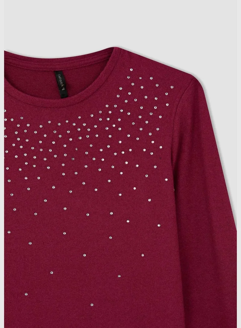 DeFacto Woman Crew Neck Knitted Long Sleeve T-Shirt