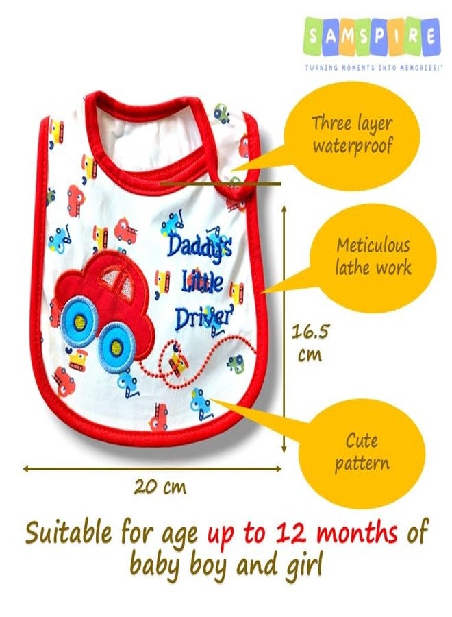 SAMSPIRE 100% organic cotton bibs, for 0 to 12 months, food bibs for both baby boy and girl, three layer waterproof bibs, soft and durable (BIBS-BOY & GIRL) - Image 3
