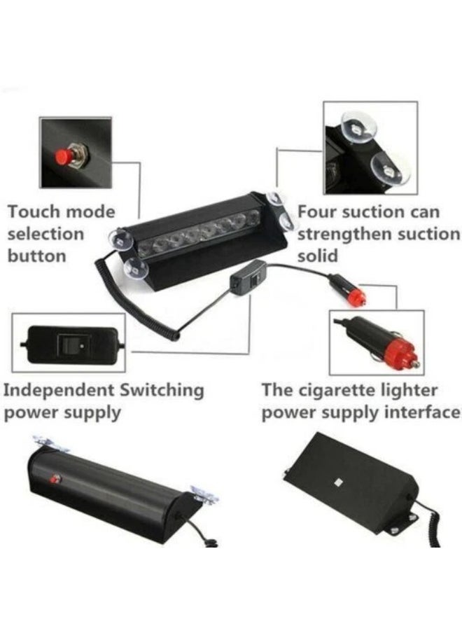 Generic 8W 800LM 8 LED car lights, police flashing light, LED emergency light, car emergency signal lamp, 8 LED strobe warning lights,Emergency Light Warning Lamp,With Suckers  - Image 5