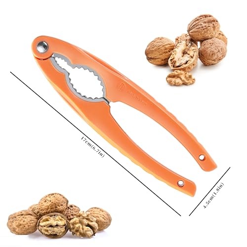 VITUER NutCracker, Stainless Steel Nut Crackers for All Nuts, Heavy Duty Nutcracker Tool for Walnet, Pencan, Chestnut, Crab, Lobster and More, Ergonomic Handle (Orange) - Image 2
