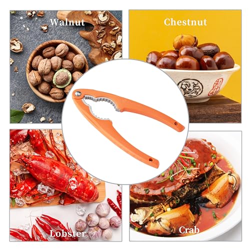 VITUER NutCracker, Stainless Steel Nut Crackers for All Nuts, Heavy Duty Nutcracker Tool for Walnet, Pencan, Chestnut, Crab, Lobster and More, Ergonomic Handle (Orange) - Image 4