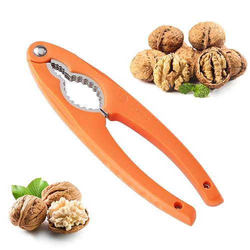 VITUER NutCracker, Stainless Steel Nut Crackers for All Nuts, Heavy Duty Nutcracker Tool for Walnet, Pencan, Chestnut, Crab, Lobster and More, Ergonomic Handle (Orange) - Image 1