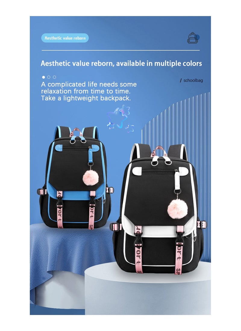 Generic - Student creative pattern backpack three-piece set 3D butterfly series men's and women's large-capacity computer backpack combination,21- Three-piece set - 4 - 87 - Image 1