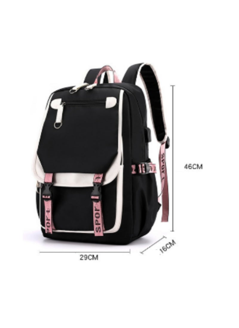 Generic - Student creative pattern backpack three-piece set 3D butterfly series men's and women's large-capacity computer backpack combination,21- Three-piece set - 4 - 87 - Image 1