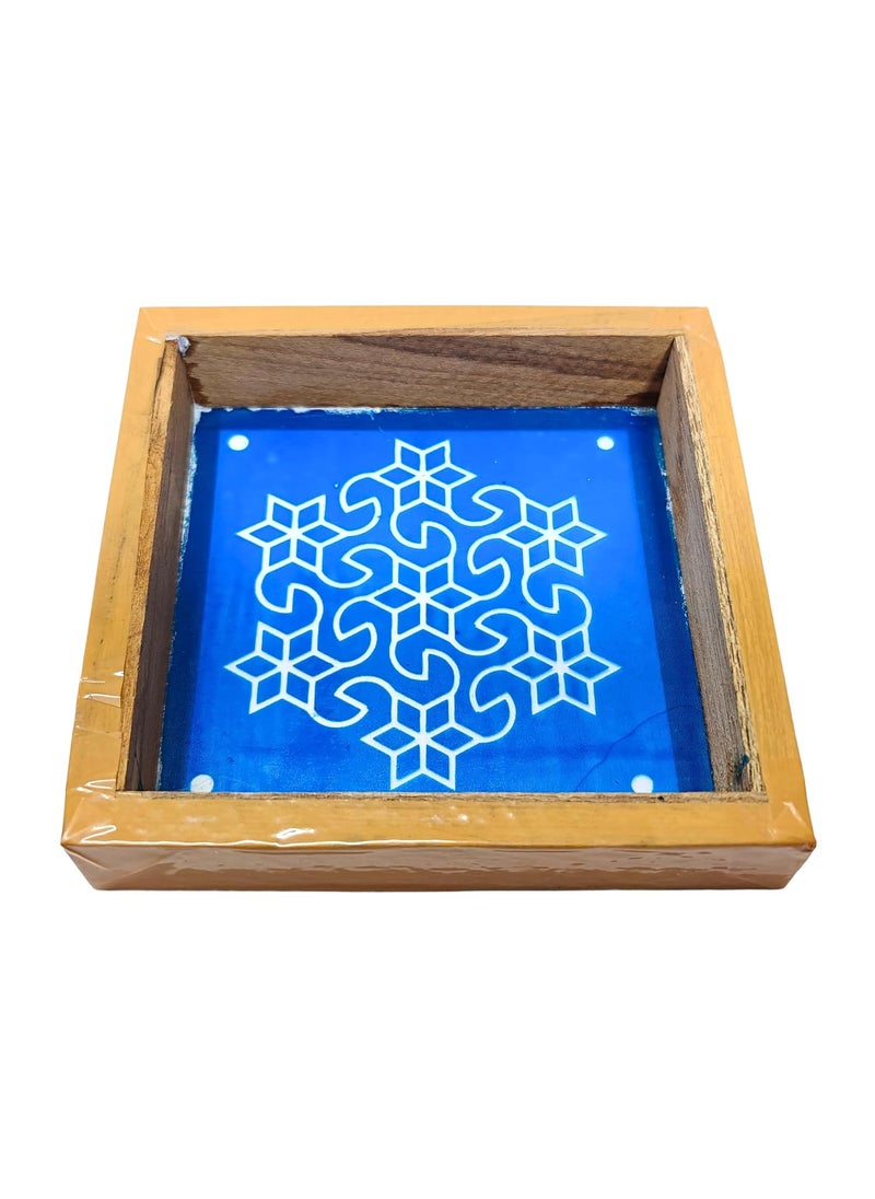 anciently Anciently Star Pulli Kolam Rangoli Stencil Wooden, Rangoli Sacha Wooden, 1 Piece (5x5 Inches)  - Image 4