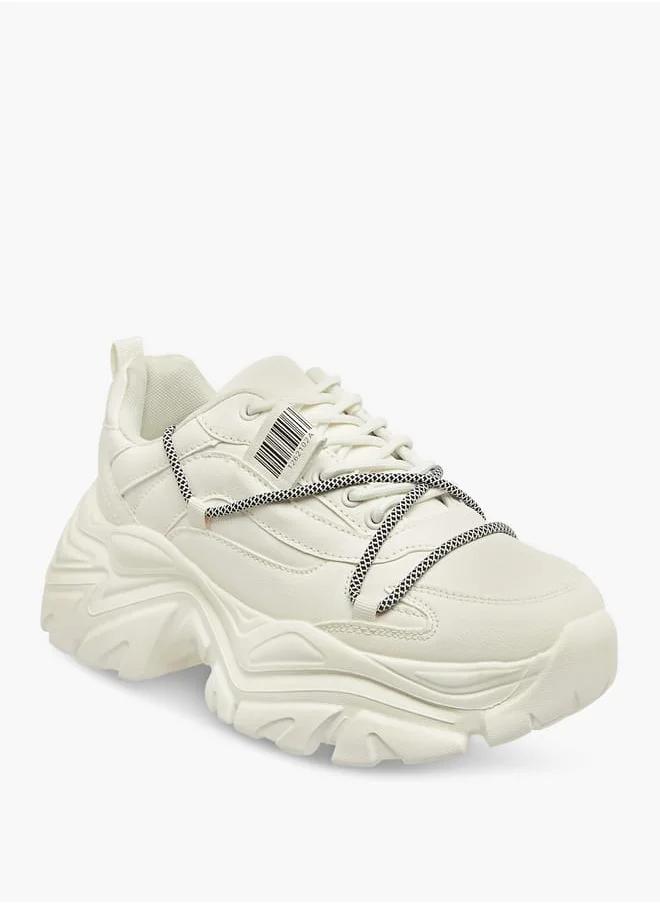 MISSY Women's Pull Tab Detail Lace-Up Ankle Sneakers