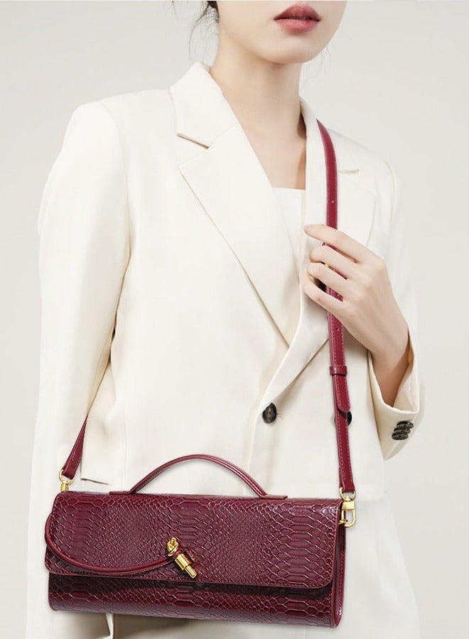 بليه روان شنطة يد نسائية فاخرة بنقشة جلد الثعبان – حقيبة نسائية أنيقة مع قفل ذهبي | شنطة كتف ماركة للسهرات والحفلات والاستخدام اليومي - Image 2