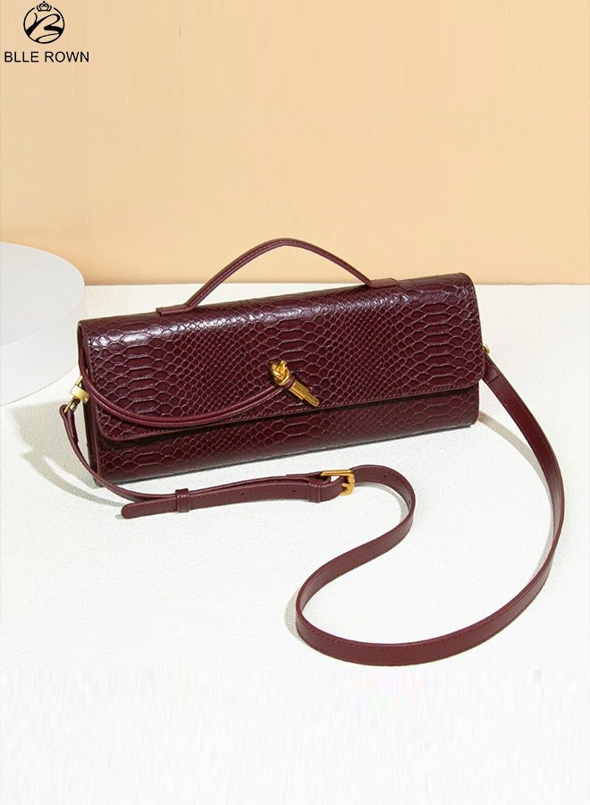 بليه روان شنطة يد نسائية فاخرة بنقشة جلد الثعبان – حقيبة نسائية أنيقة مع قفل ذهبي | شنطة كتف ماركة للسهرات والحفلات والاستخدام اليومي - Image 3