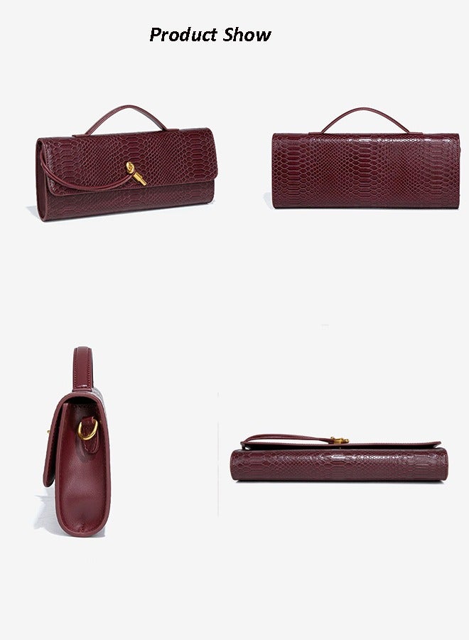 بليه روان شنطة يد نسائية فاخرة بنقشة جلد الثعبان – حقيبة نسائية أنيقة مع قفل ذهبي | شنطة كتف ماركة للسهرات والحفلات والاستخدام اليومي - Image 4